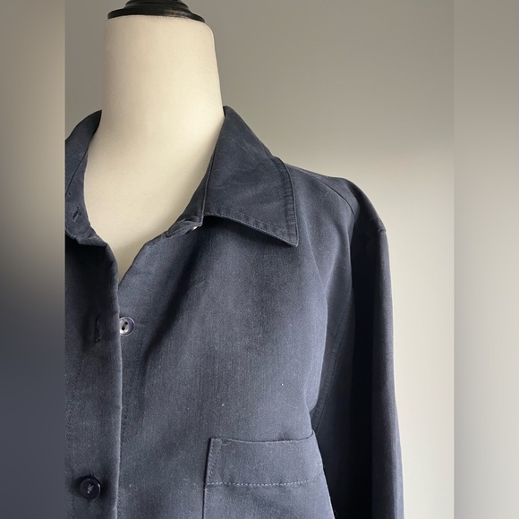 Oversized Longsleeve Navy Dress Shirt - Picture 6 of 6